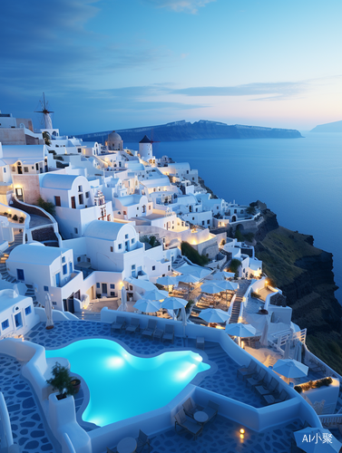 Stunning Drone View of Santorini's Blue Domes