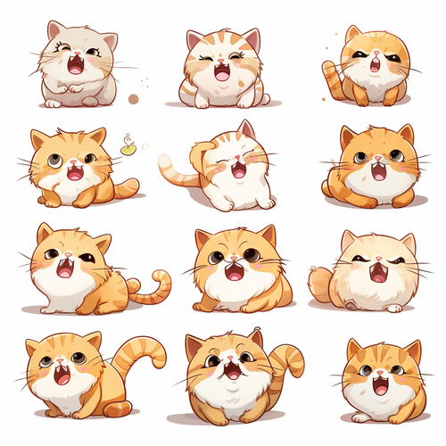 可爱猫咪表情包与简短文字