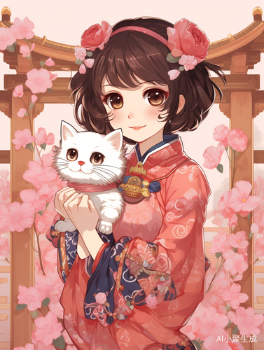 猫咪少女漫画风的华丽暖色系手账