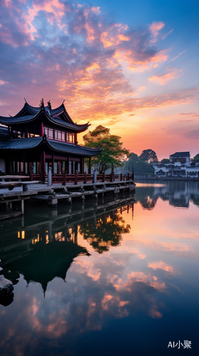 Jiangnan Water Town Sunset: Super High Definition Photography