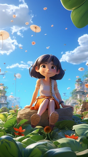 Summer Wonderland in 3D Cartoon Illustration