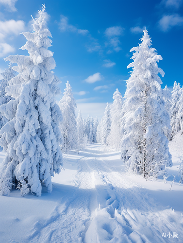 冬天的广角雪景