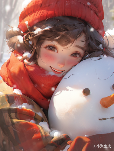 Semi-realistic Snow Man with a Warm Atmosphere