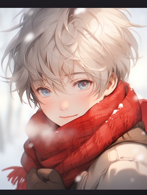 Semi-realistic Snow Man with a Warm Atmosphere