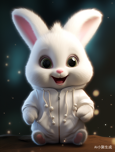 Super Cute Baby Pixar Style White Fairyrabbit