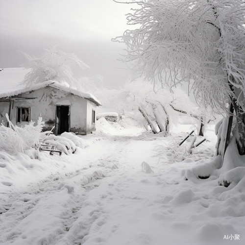 80年代大雪封山下的孤独远景