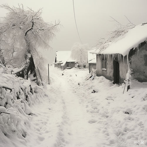 80年代大雪封山下的孤独远景