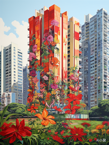 Hibiscus Flower: A Fusion of Skyscrapers, Australian Patterns, Concrete Style, and More