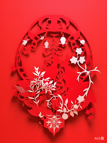 Festive Paper-cut Art: Christmas Theme with Red and Green