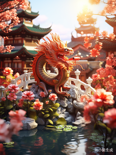 Chinese New Year Celebration in a Three-Dimensional Chinese Garden