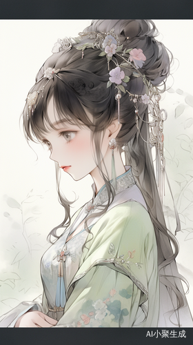 古装美女的珍珠奶茶风格