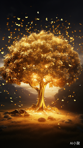 The Majestic Golden Tree: A Brilliant and Dreamy 4K.HD Background