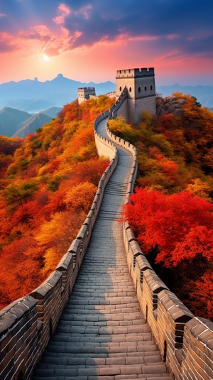 China's Beautiful Great Wall: Autumn Scenery and HD Details