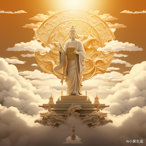 亚洲人物远望云层与标志之间的金色圣经戏剧