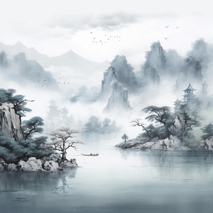 神秘雨丝：国画大师的完美力作