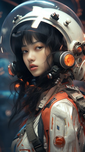 Korean Fashion Beauty as Space Commander