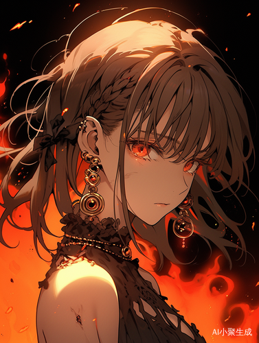 黑衣少女的凌厉眼神与铜钱耳坠