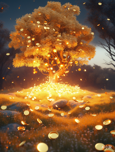 The Majestic Gold Tree: A Brilliant 4K Wonderland