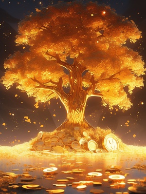 The Majestic Gold Tree: A Brilliant 4K Wonderland