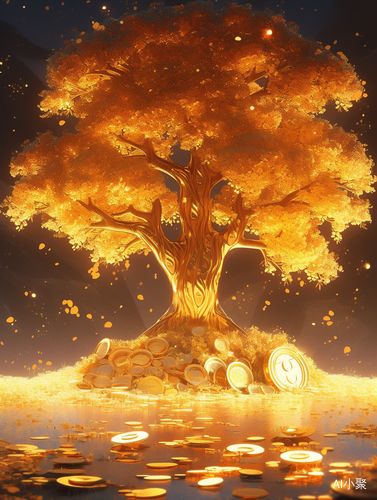 The Majestic Gold Tree: A Brilliant 4K Wonderland