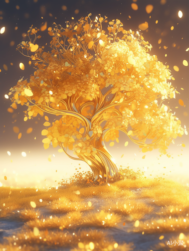 The Majestic Gold Tree: A Brilliant 4K Wonderland