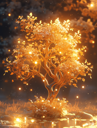 The Majestic Gold Tree: A Brilliant 4K Wonderland