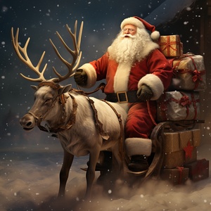 Christmas-themed Santa Claus gifts with reindeer