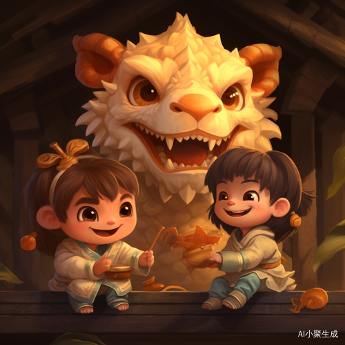 可爱大金龙与调皮小猴子哥哥、胖乎乎小猪妹妹的手笔