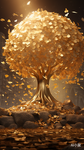 The Majestic Gold Tree: A Brilliant 4K Wonderland