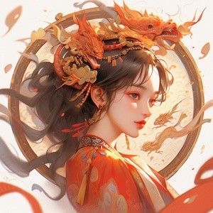 chinese princess character, in the style of romantic academia, realistic yet romantic, dao trong le, light brown and red, nightcore, kintsugi, fernando amorsolo