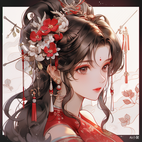 Romantic Manga: Chinese Woman with a Large Chinese Character