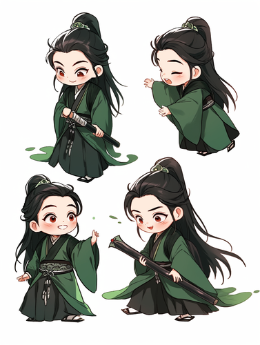 Chibi Tang Dynasty Poet: Little Boy with Sword and Emotions