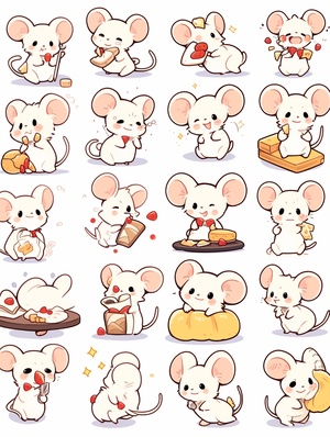 Cute Mouse Stickers: Expressions, Emotions, and UI Design