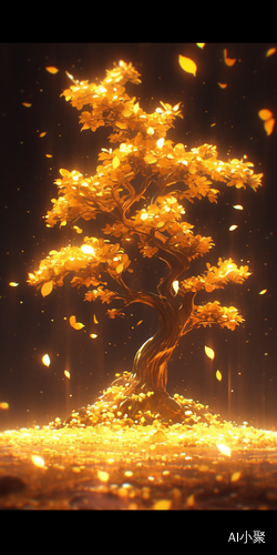 The Majestic Gold Tree: A Brilliant and Dreamy 4K HD Illusion