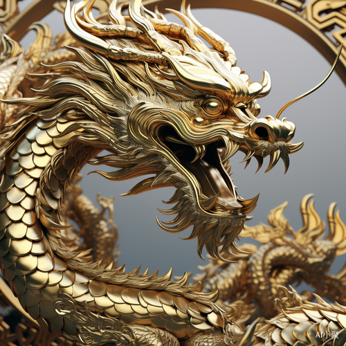 Chinese Golden Dragon in Ultra-Detailed Octane Render