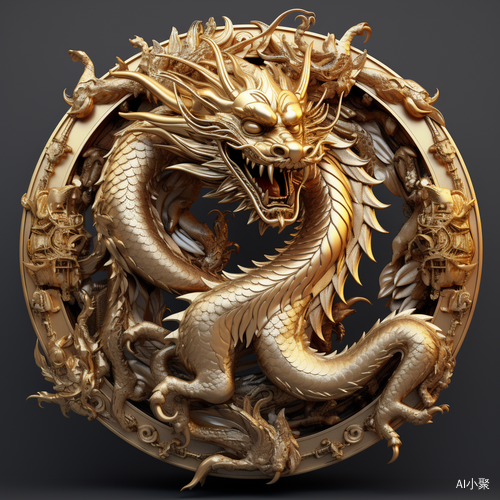 Chinese Golden Dragon in Ultra-Detailed Octane Render