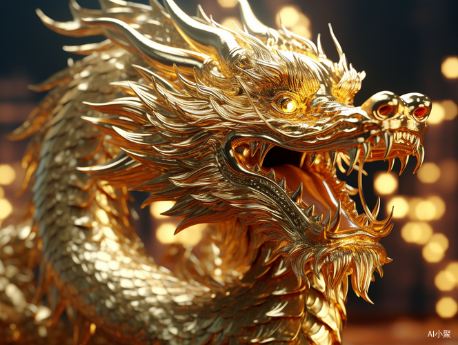 Sparkling Chinese Golden Dragon in Hyper-Realistic 16K UHD