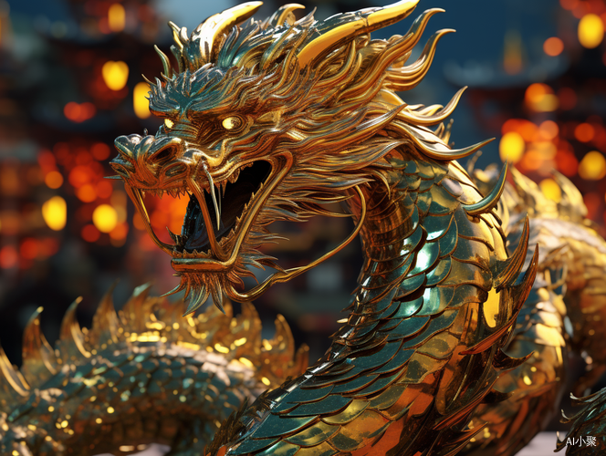 Sparkling Chinese Golden Dragon in Hyper-Realistic 16K UHD