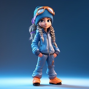 Fashionable Ski Clothes 3D Rendering