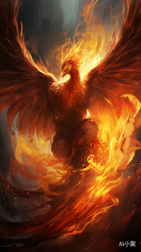 Radiant Phoenix: Majestic Concept Art with Fiery Aura