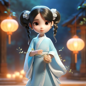 Ancient Chinese Girl in Pixar 3D Style with 8K AR