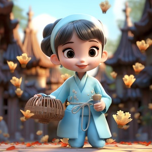 Ancient Chinese Girl in Pixar 3D Style with 8K AR