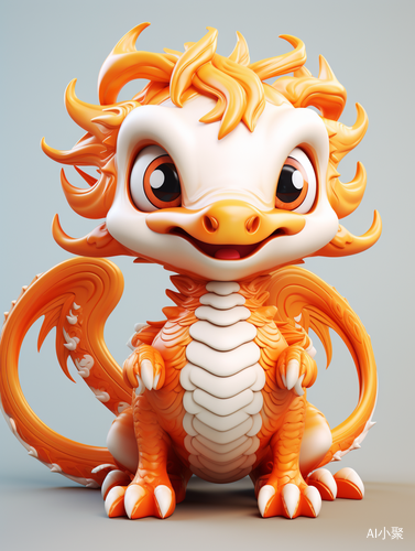 a cute Chinese dragon with super detailed and realistic 3D rendering