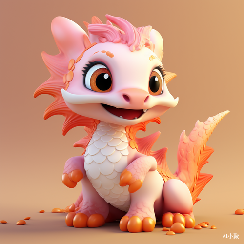 A Cute Chinese Dragon: Super Cute and Detailed 3D Rendering