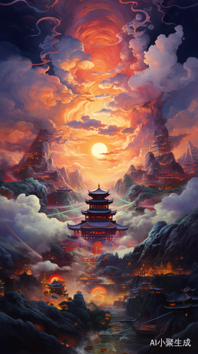 五彩祥云中国风