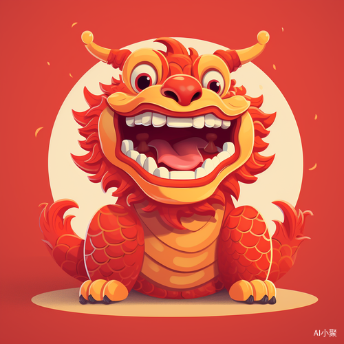 Colorful Cartoon Chinese Dragon Illustration for Happy Lucky Chinese New Year