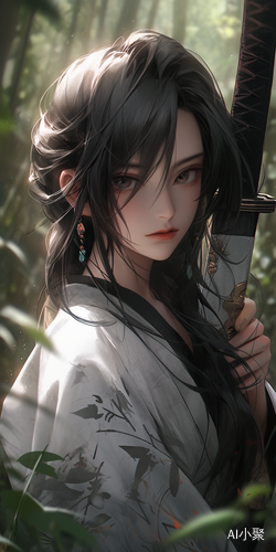 Stunning Guweiz Style Anime Portrait in Forest