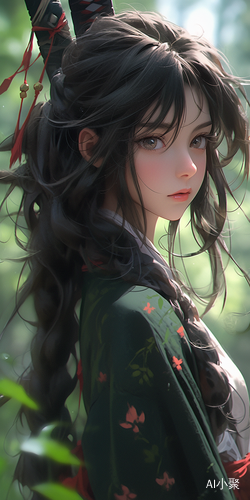 Stunning Guweiz Style Anime Portrait in Forest