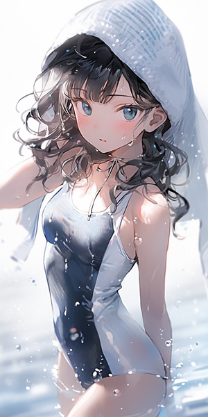 冰雪泳装美少女