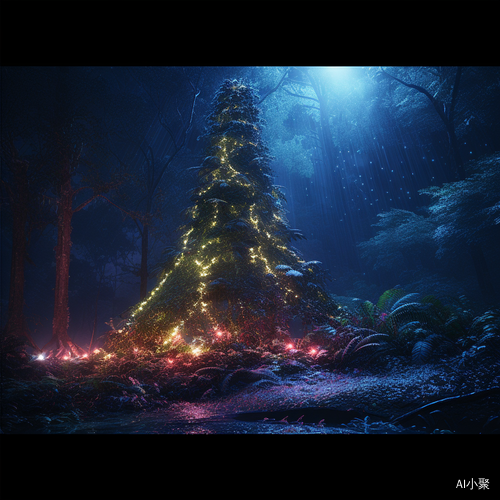 Gorgeous Cinematic Christmas Tree in Primeval Forest